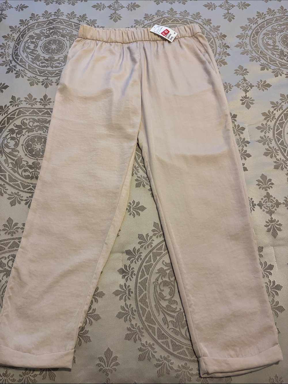 H&M Beige Elastic Waist Pants